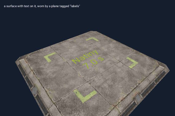 Text on the floor
